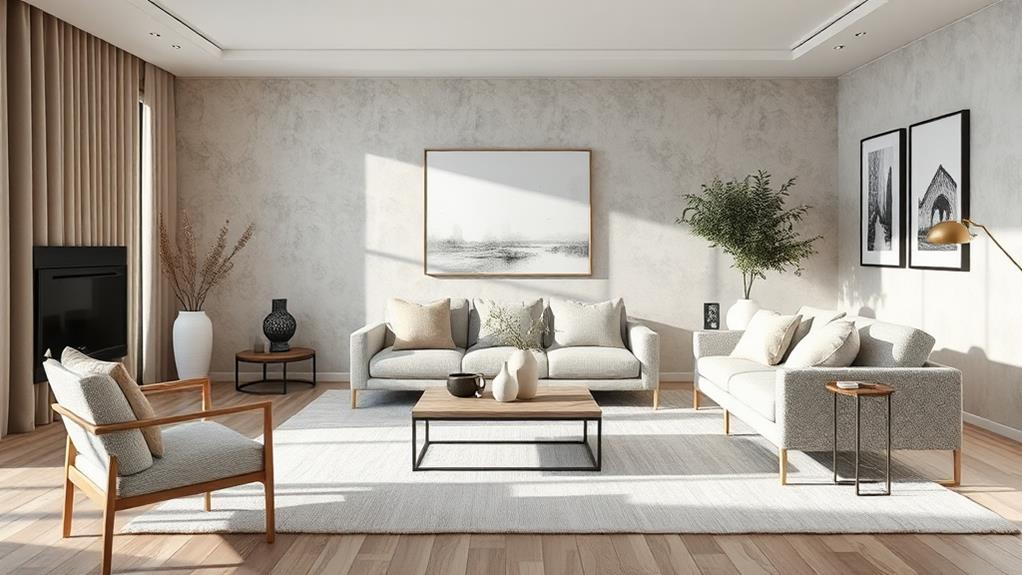 harmaa beige valkoinen sisustusdesign